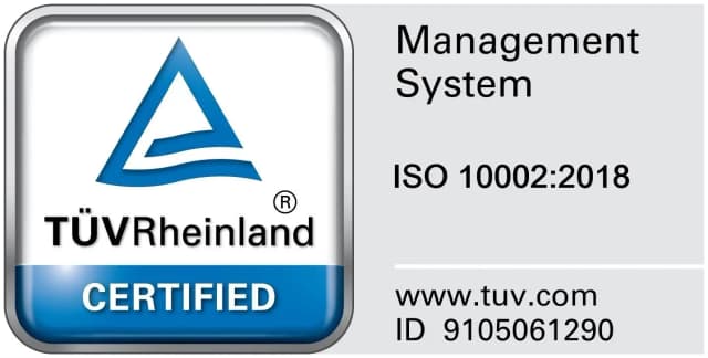 ISO 10002:2018 Management System Certificate